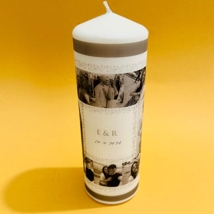 נר נישואים מתנה נר גדול בעיצוב אישי