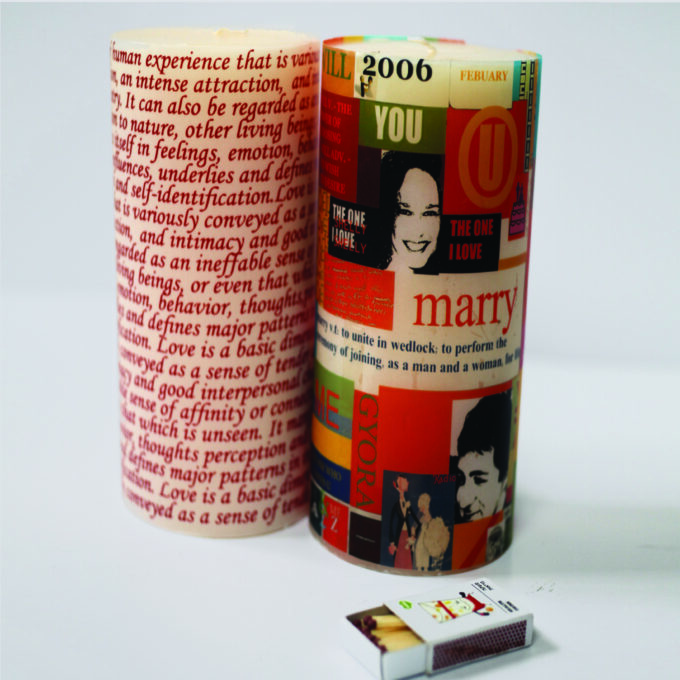 נר צבעוני גבוה מתנה נר גדול בעיצוב אישי